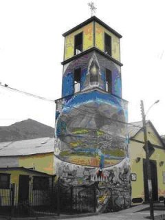 El conflicto: Mural en la parroquia