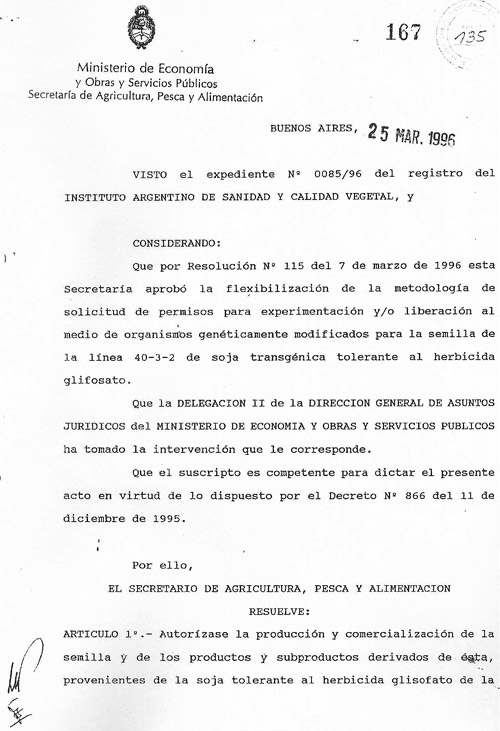 Escandaloso expediente del Glifosato